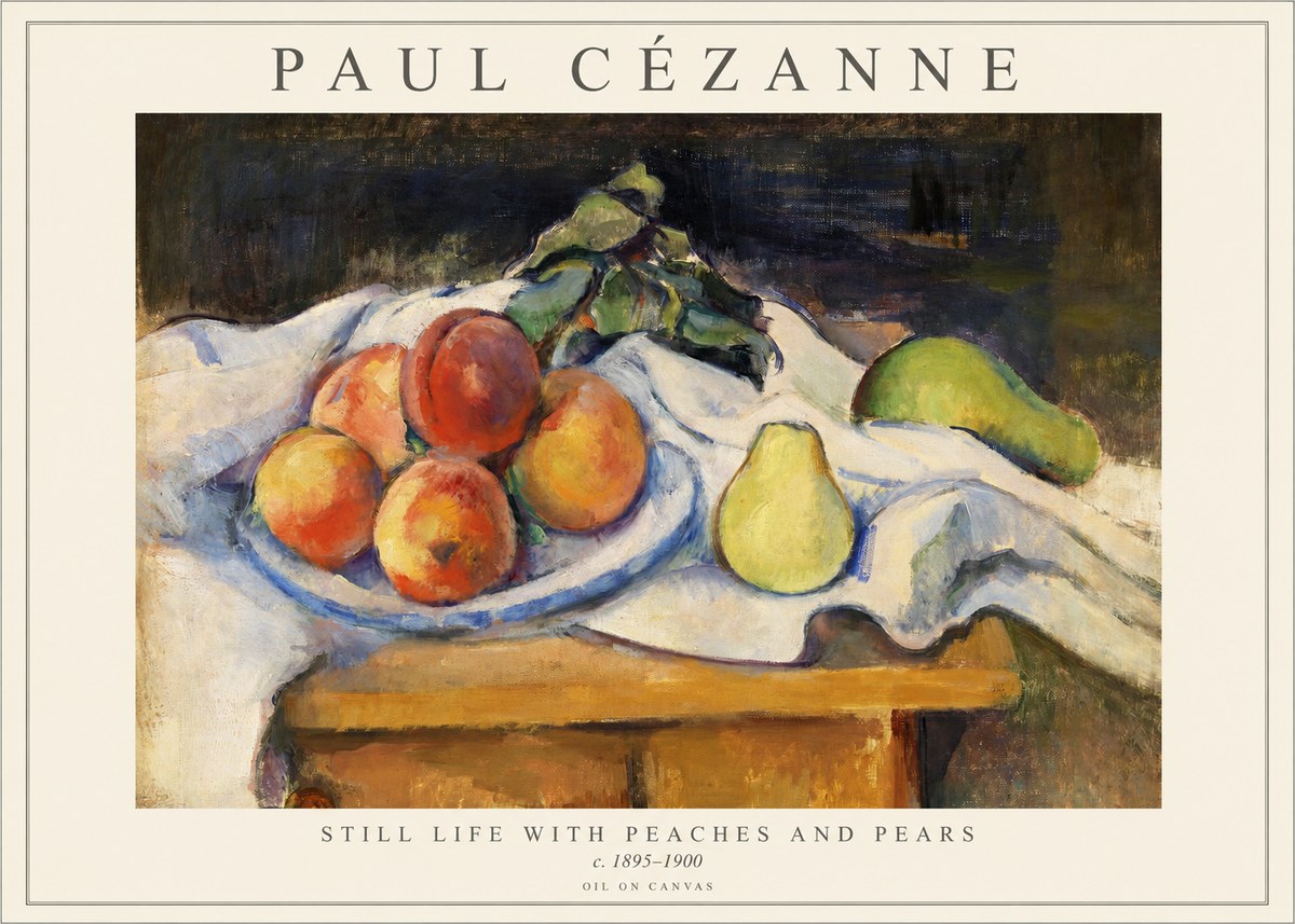 Paul Cézanne Still Life with Peaches and Pears No1 - Plakat