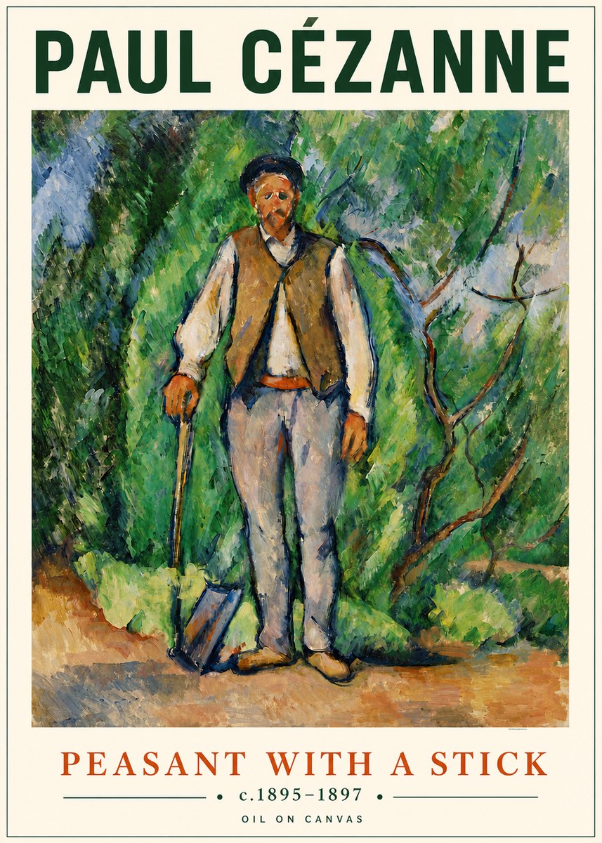 Paul Cézanne Peasant with a Stick No4 - Plakat