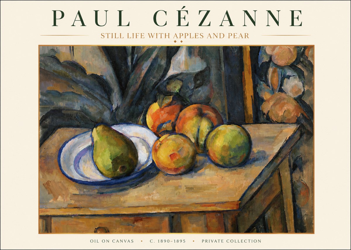 Paul Cézanne Still Life with Apples and Pear No3 - Plakat