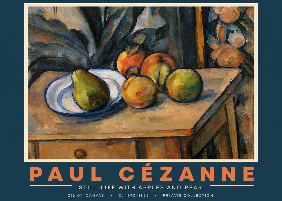 Paul Cézanne Still Life with Apples and Pear No4 - Plakat