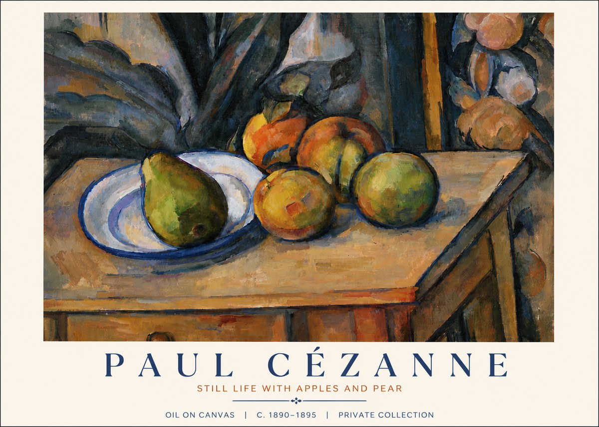Paul Cézanne Still Life with Apples and Pear No5 - Plakat