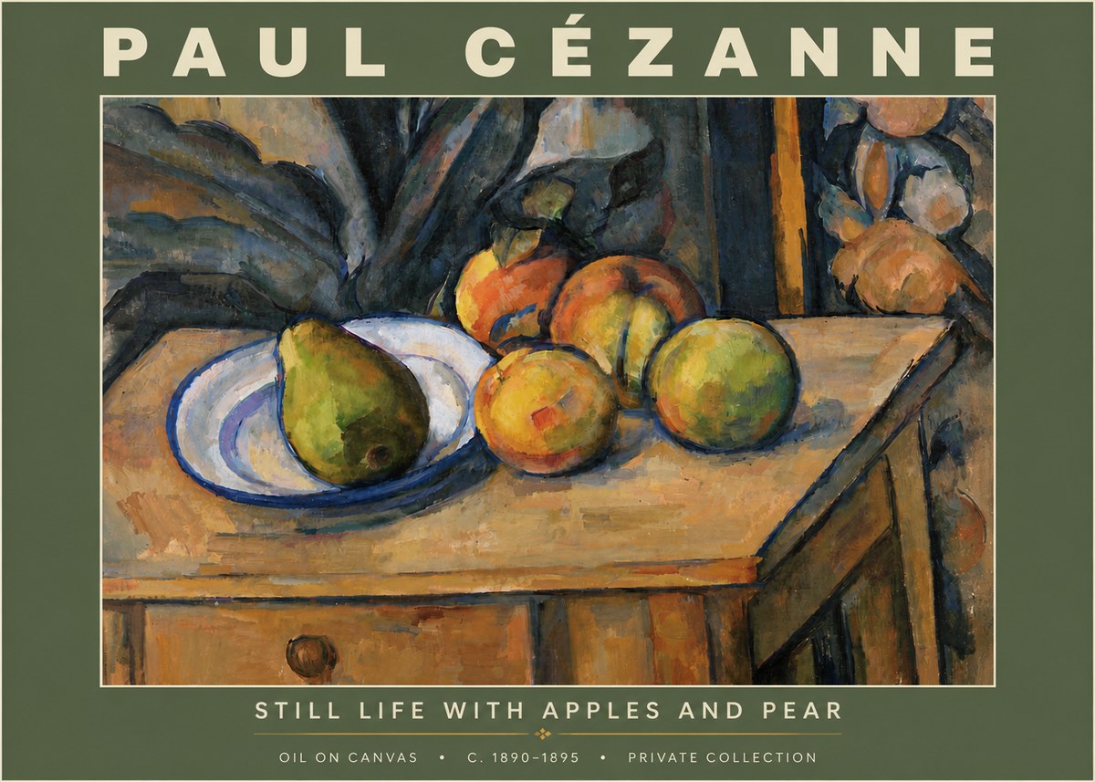 Paul Cézanne Still Life with Apples and Pear No6 - Plakat