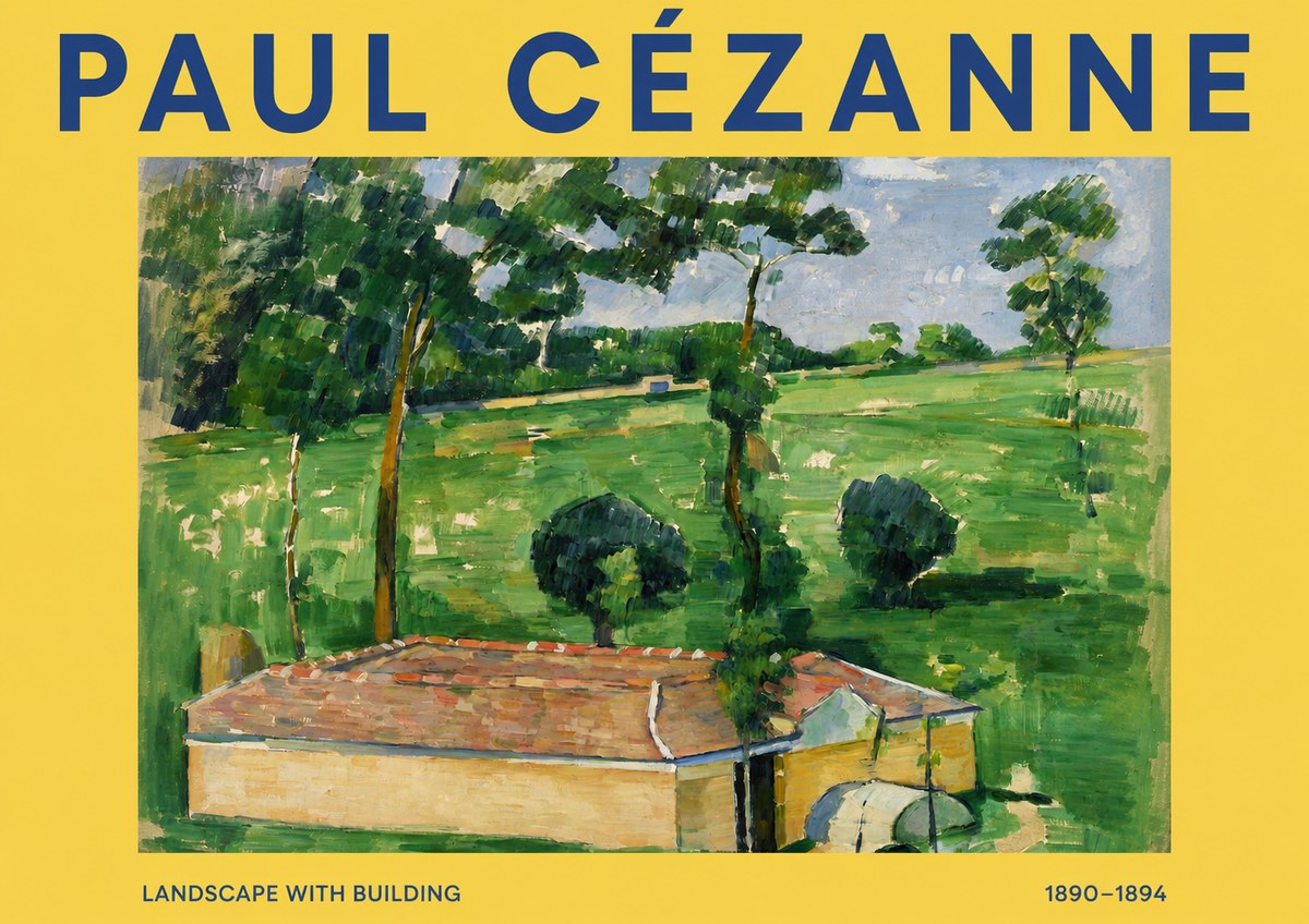 Paul Cézanne Landscape with Building No2 - Plakat