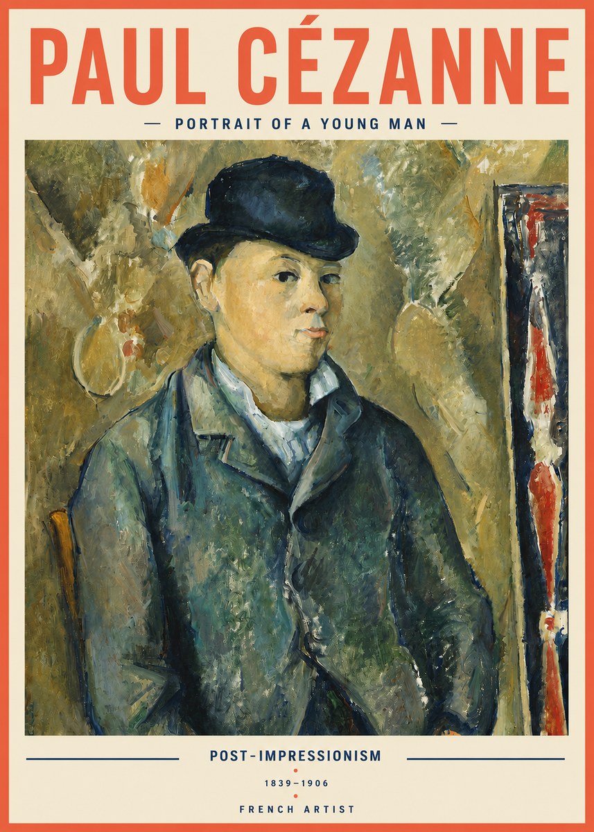 Paul Cézanne Portrait of a Young Man No4 - Plakat