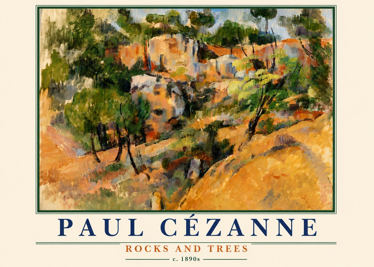 Paul Cézanne Rocks and Trees III No6 - Plakat