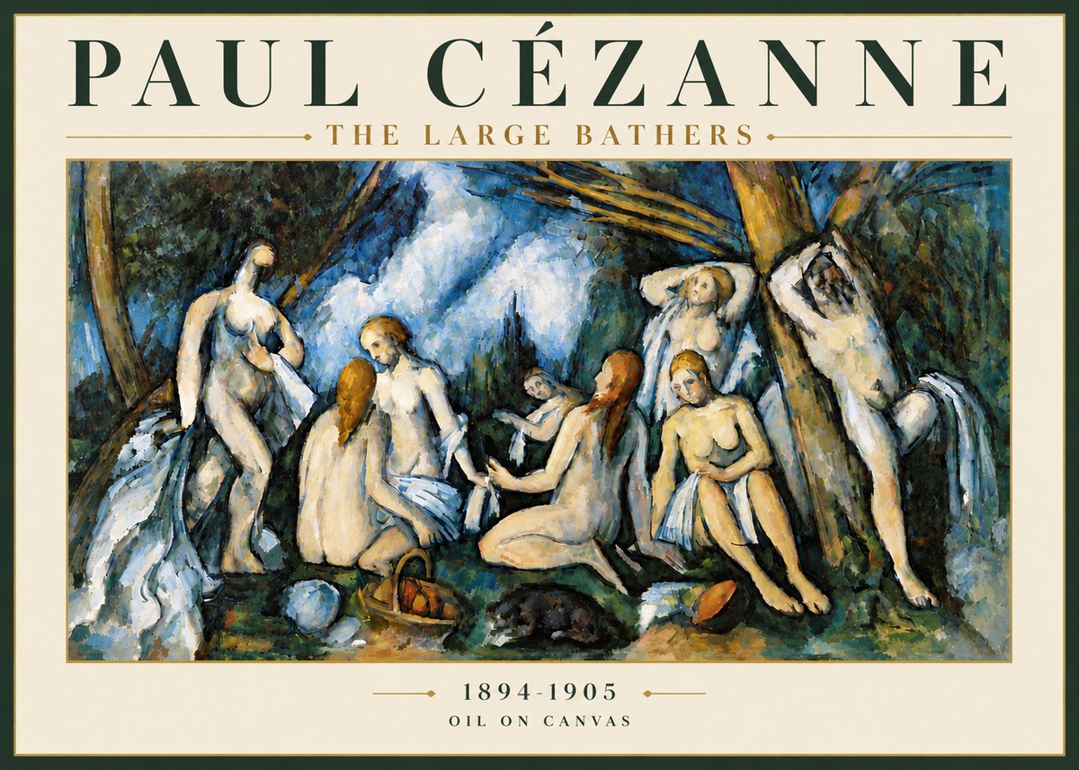 Paul Cézanne The Large Bathers VI No5 - Plakat