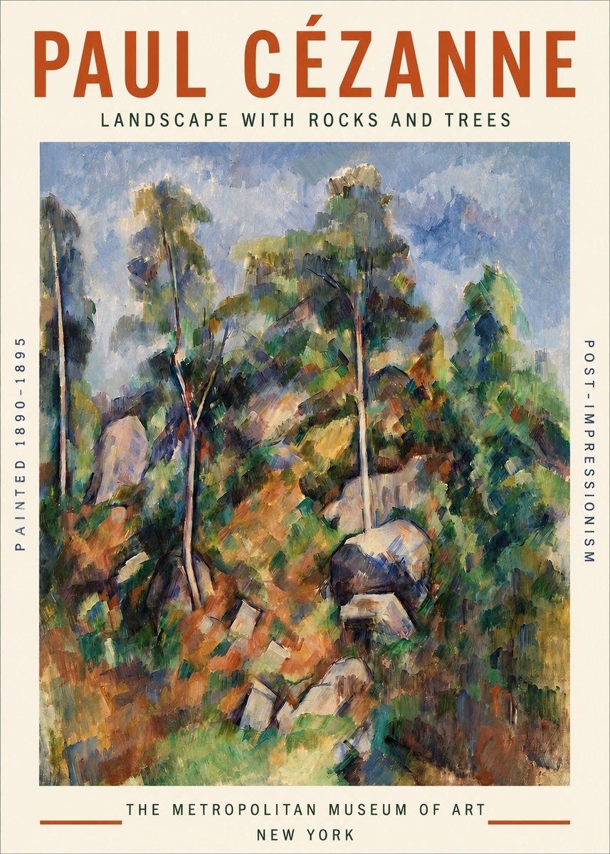 Paul Cézanne Landscape with Rocks and Trees No3 - Plakat