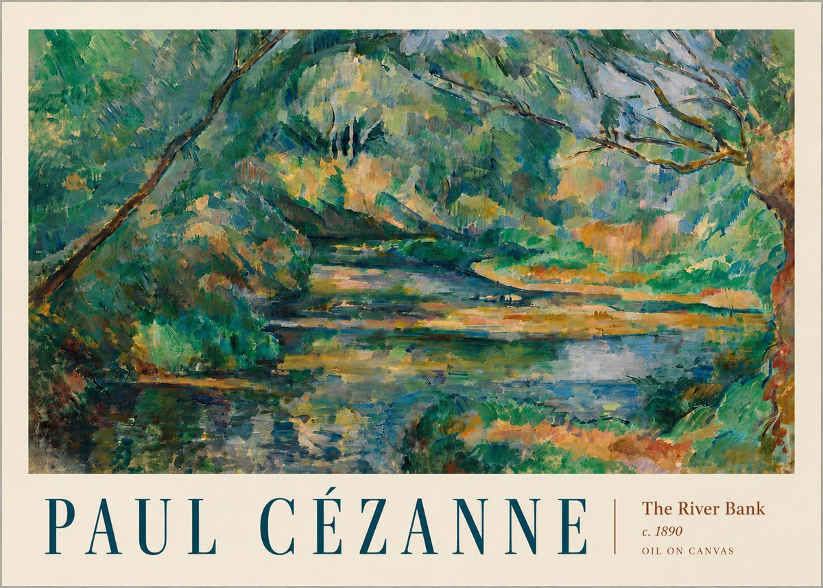 Paul Cézanne The River Bank No5 - Plakat