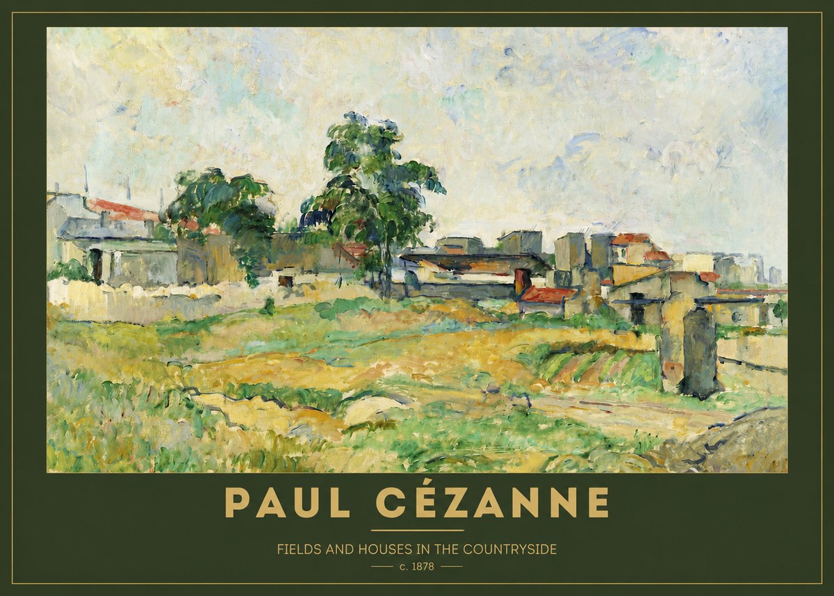 Paul Cézanne Fields and Houses in the Countryside No2 - Plakat
