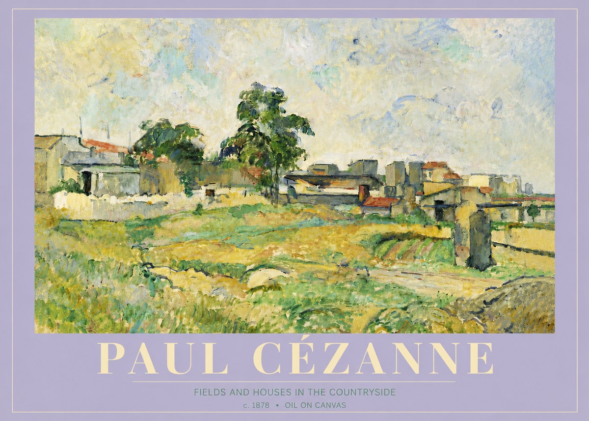 Paul Cézanne Fields and Houses in the Countryside No5 - Plakat