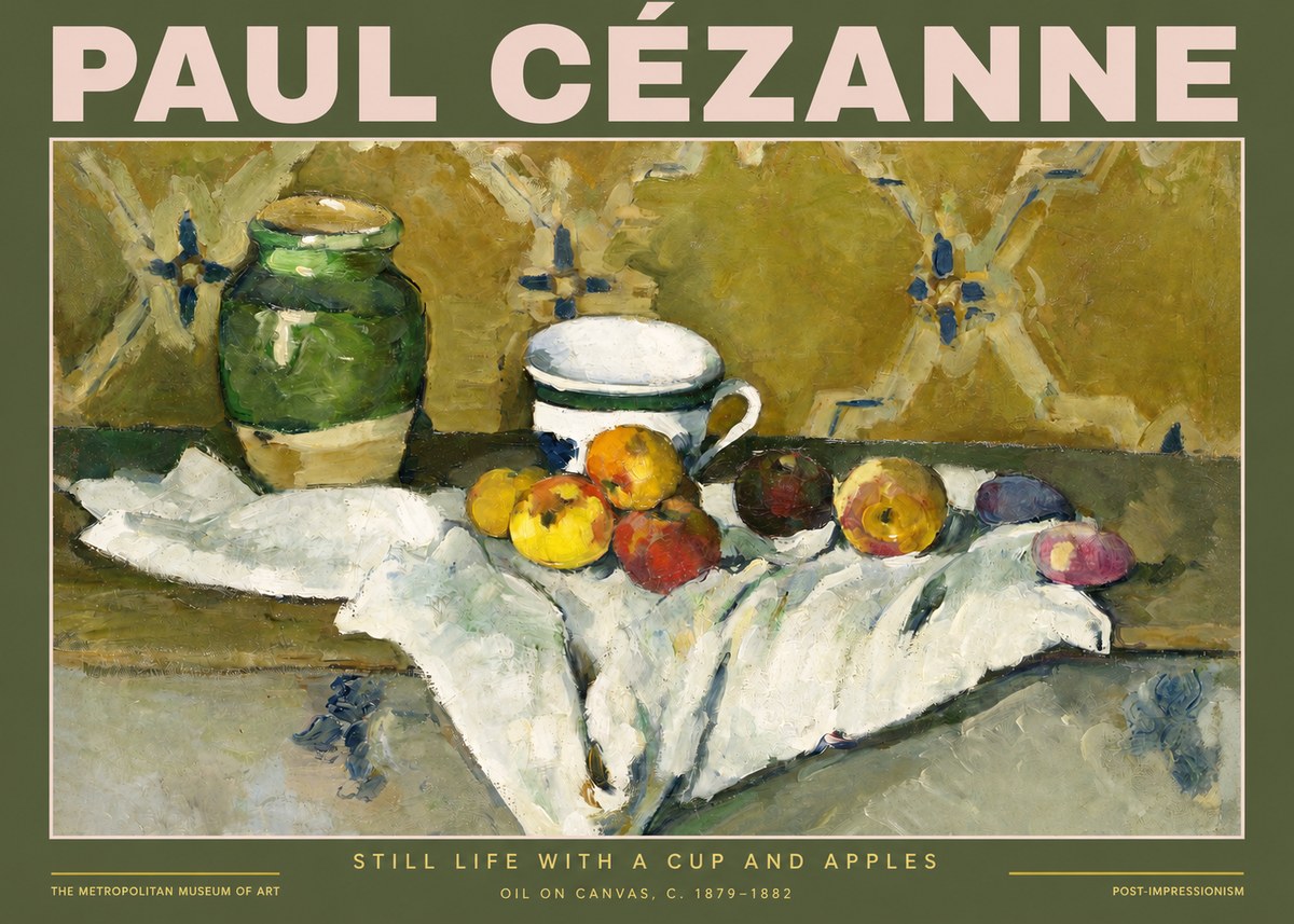 Paul Cézanne Still Life with a Cup and Apples No2 - Plakat