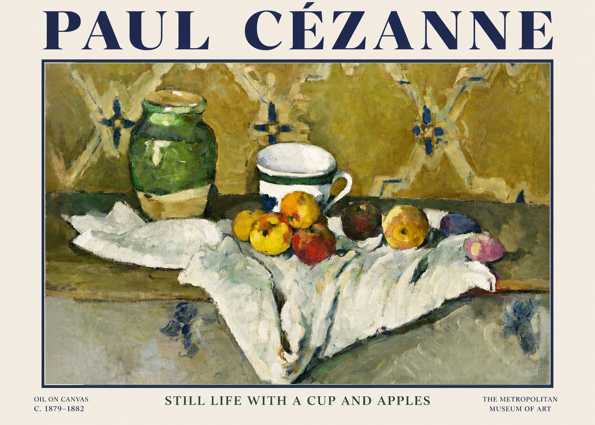 Paul Cézanne Still Life with a Cup and Apples No3 - Plakat