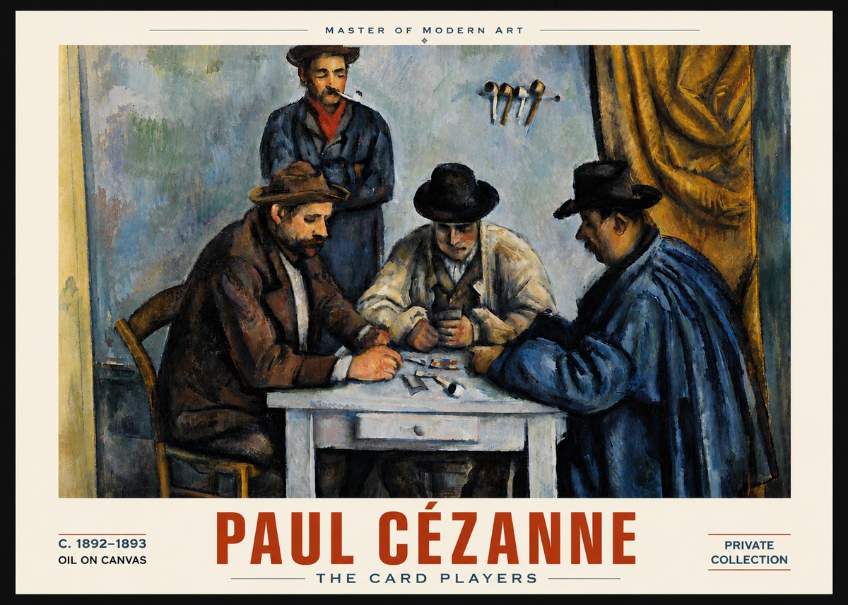 Paul Cézanne The Card Players II No5 - Plakat