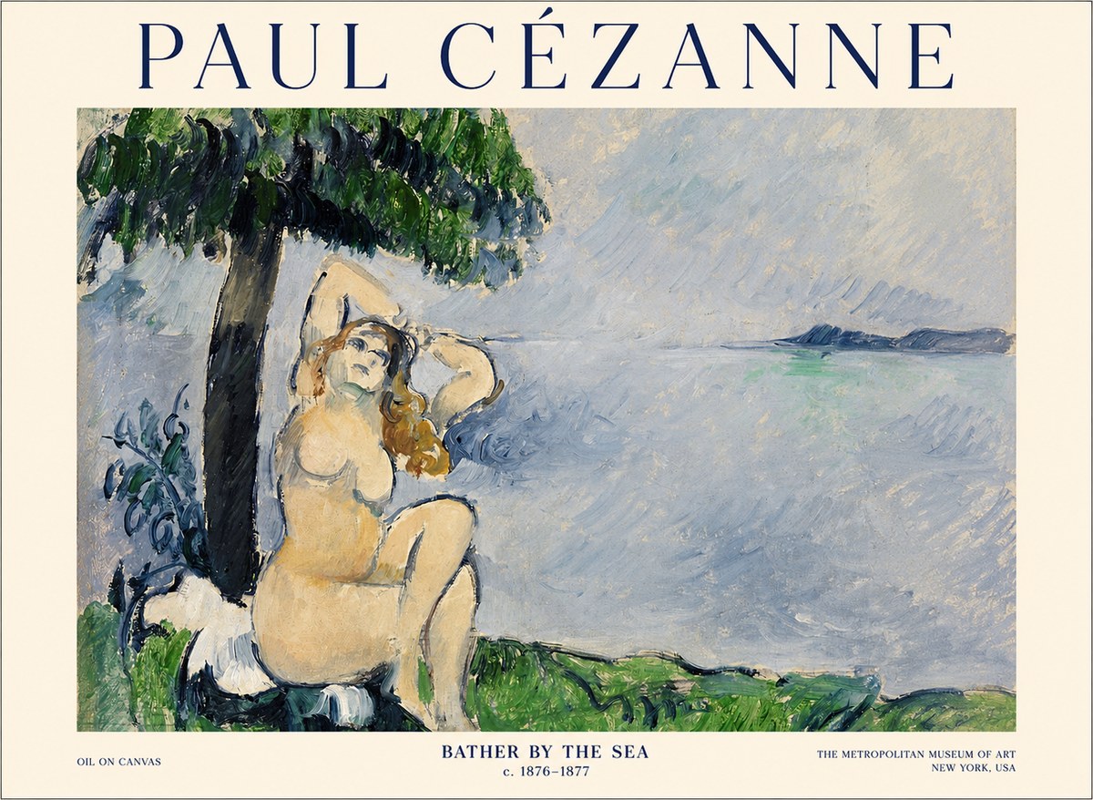 Paul Cézanne Bather by the Sea No1 - Plakat