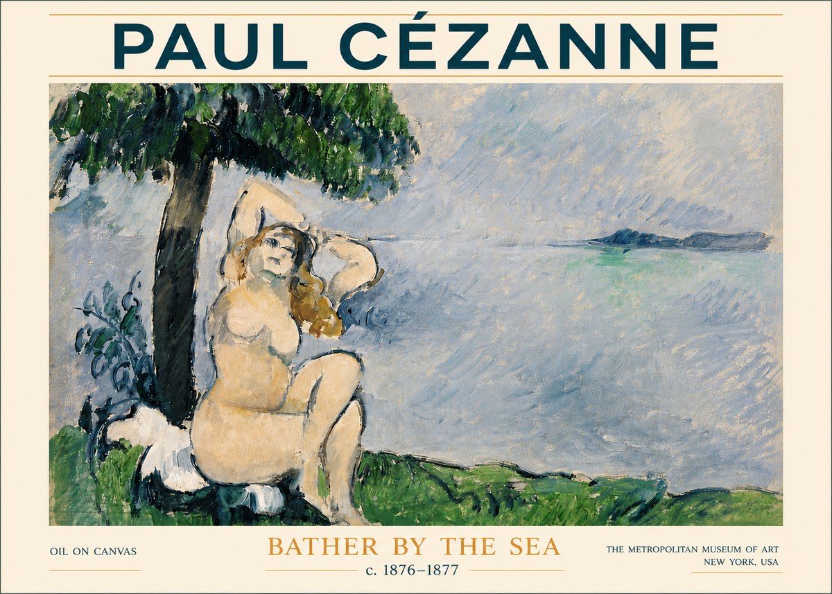 Paul Cézanne Bather by the Sea No6 - Plakat