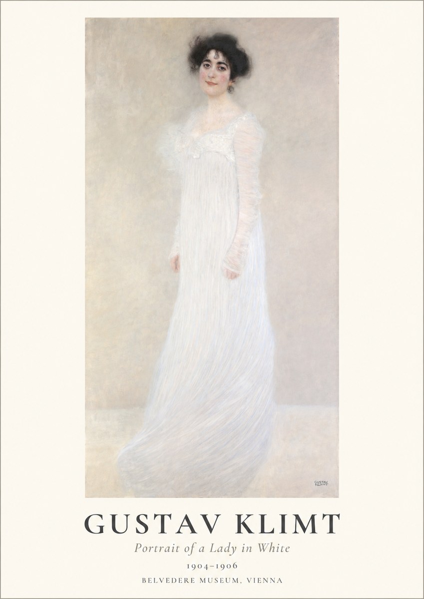 Klimt Portrait of a Lady in White No1 - Plakat