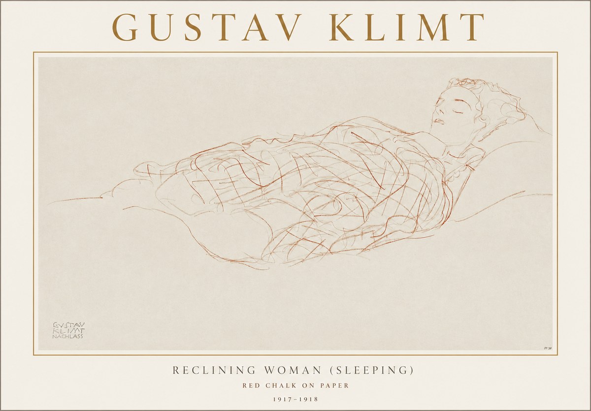 Klimt Reclining Woman (Sleeping) I No1 - Plakat