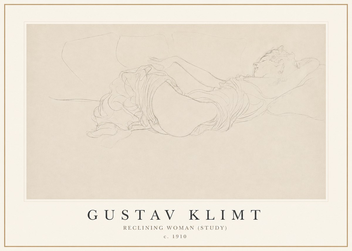 Klimt Reclining Woman (Study) No1 - Plakat