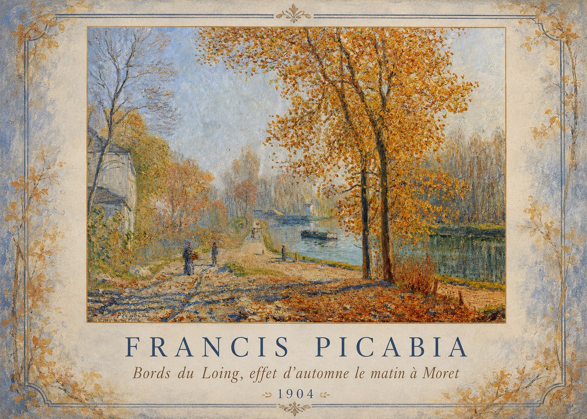 Francis Picabia Bords Du Loing, Effet D'automne Le Matin À Moret No1 - Plakat