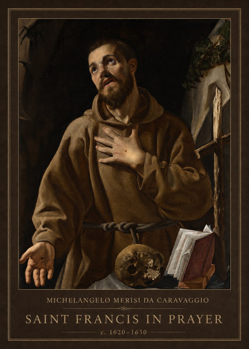Michelangelo Merisi da Caravaggio Saint Francis in Prayer I No1 - Plakat