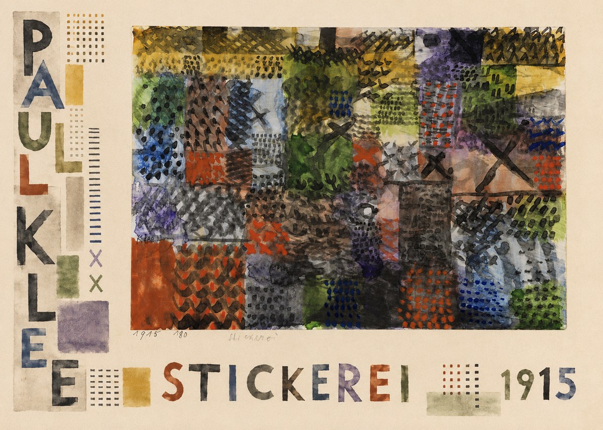 Paul Klee Stickerei No6 - Plakat