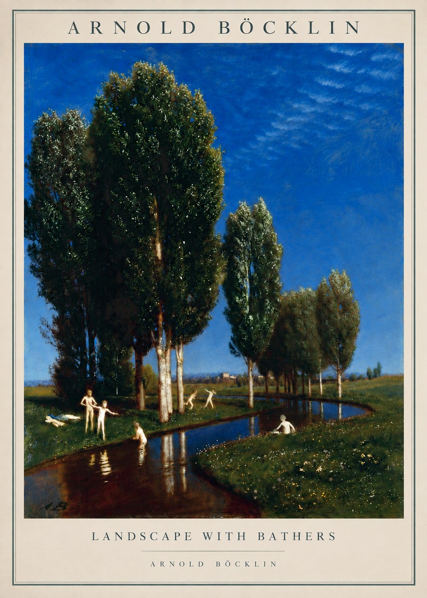 Arnold Böcklin Landscape with Bathers No5 - Plakat