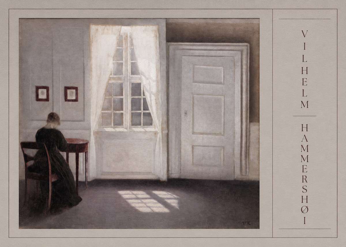 Vilhelm Hammershøi Interior with a Woman from the Back No2 - Plakat