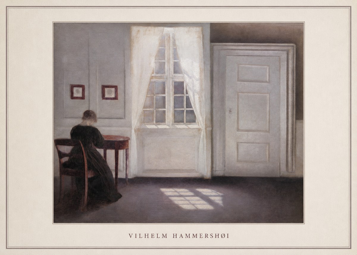Vilhelm Hammershøi Interior with a Woman from the Back No4 - Plakat