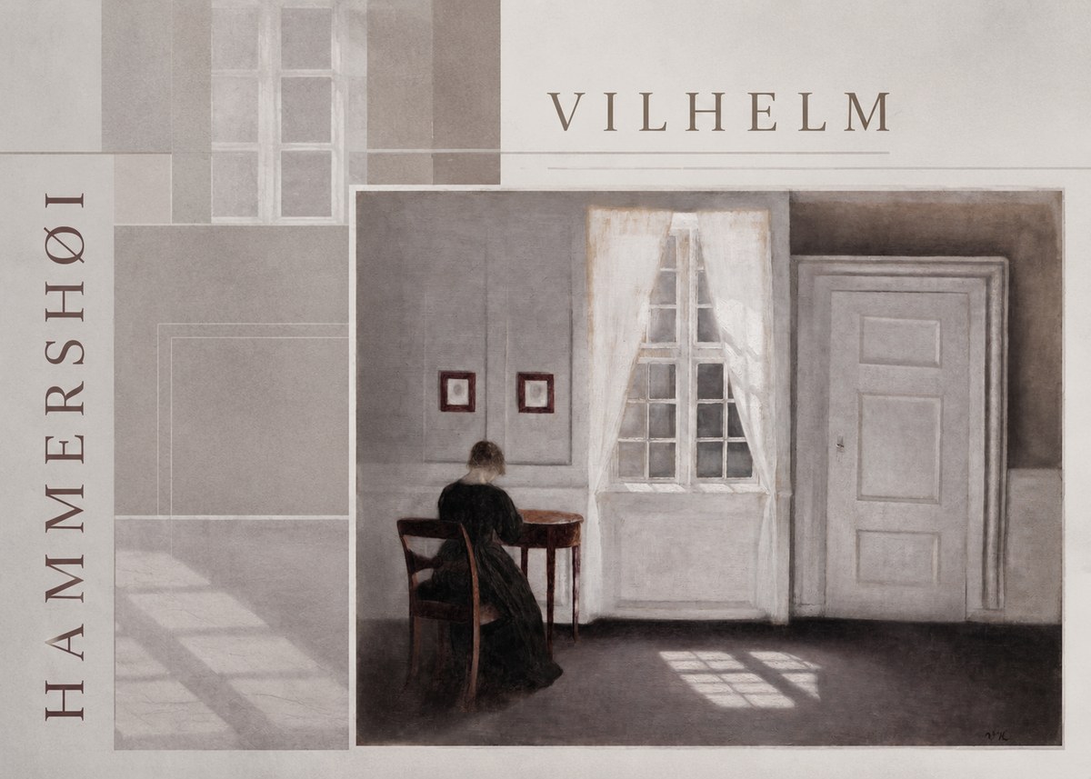 Vilhelm Hammershøi Interior with a Woman from the Back No6 - Plakat