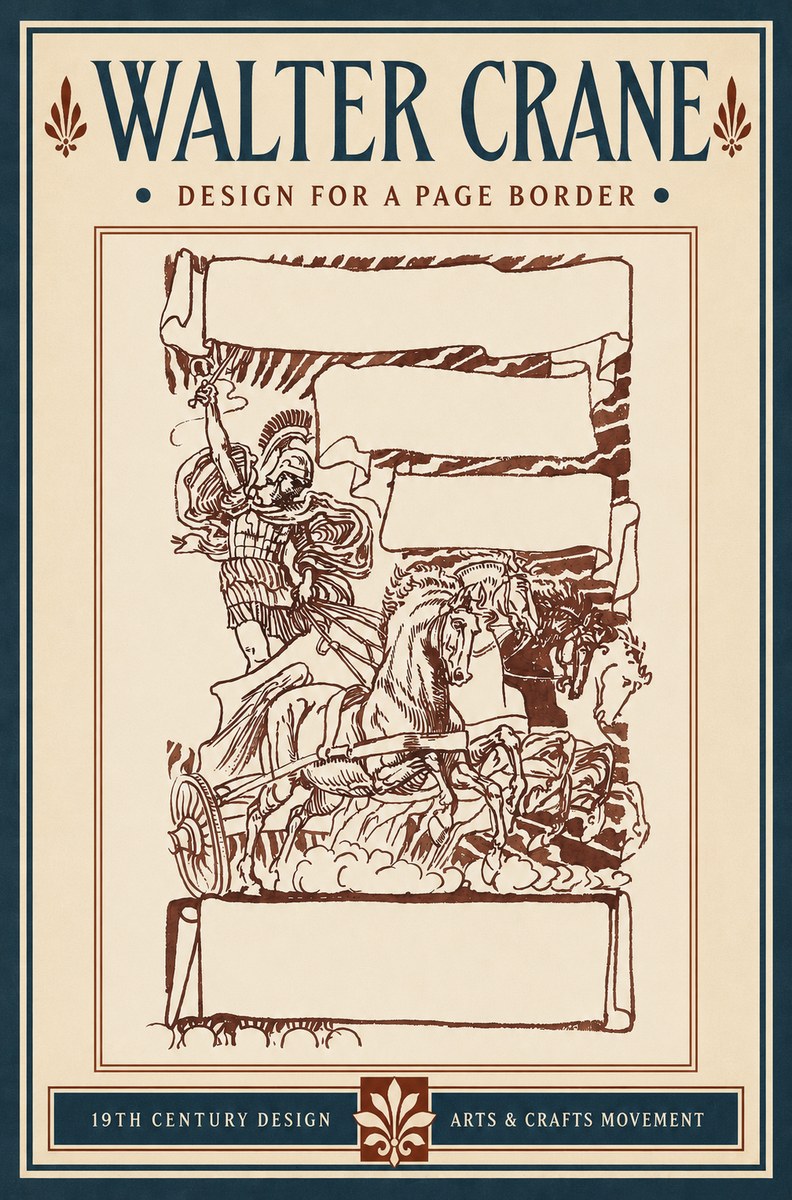 Walter Crane Design for a Page Border No4 - Plakat