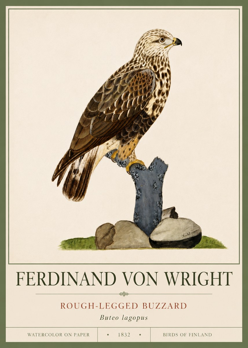 Ferdinand von Wright Rough-legged Buzzard No4 - Plakat