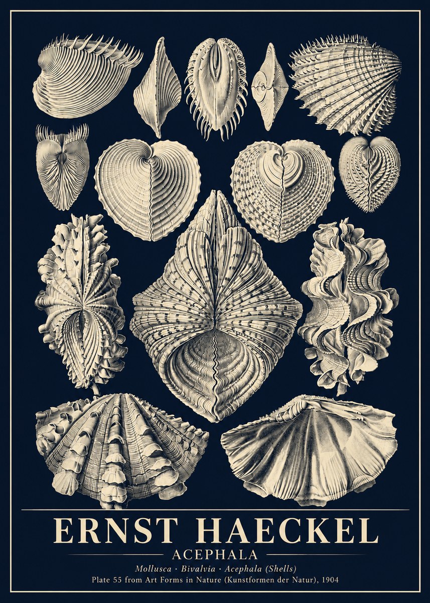 Ernst Haeckel Acephala — Brachiopods Plate 55 — Cytherea. No6 - Plakat