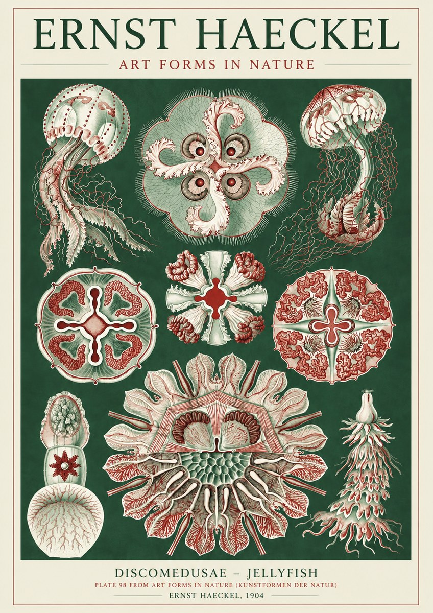 Ernst Haeckel Discomedusae - the Jellyfish No5 - Plakat
