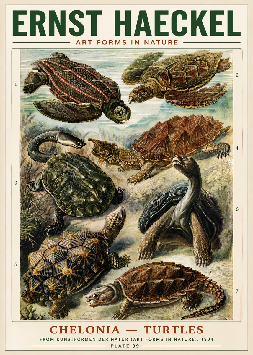 Ernst Haeckel Chelonia - Turtles No4 - Plakat