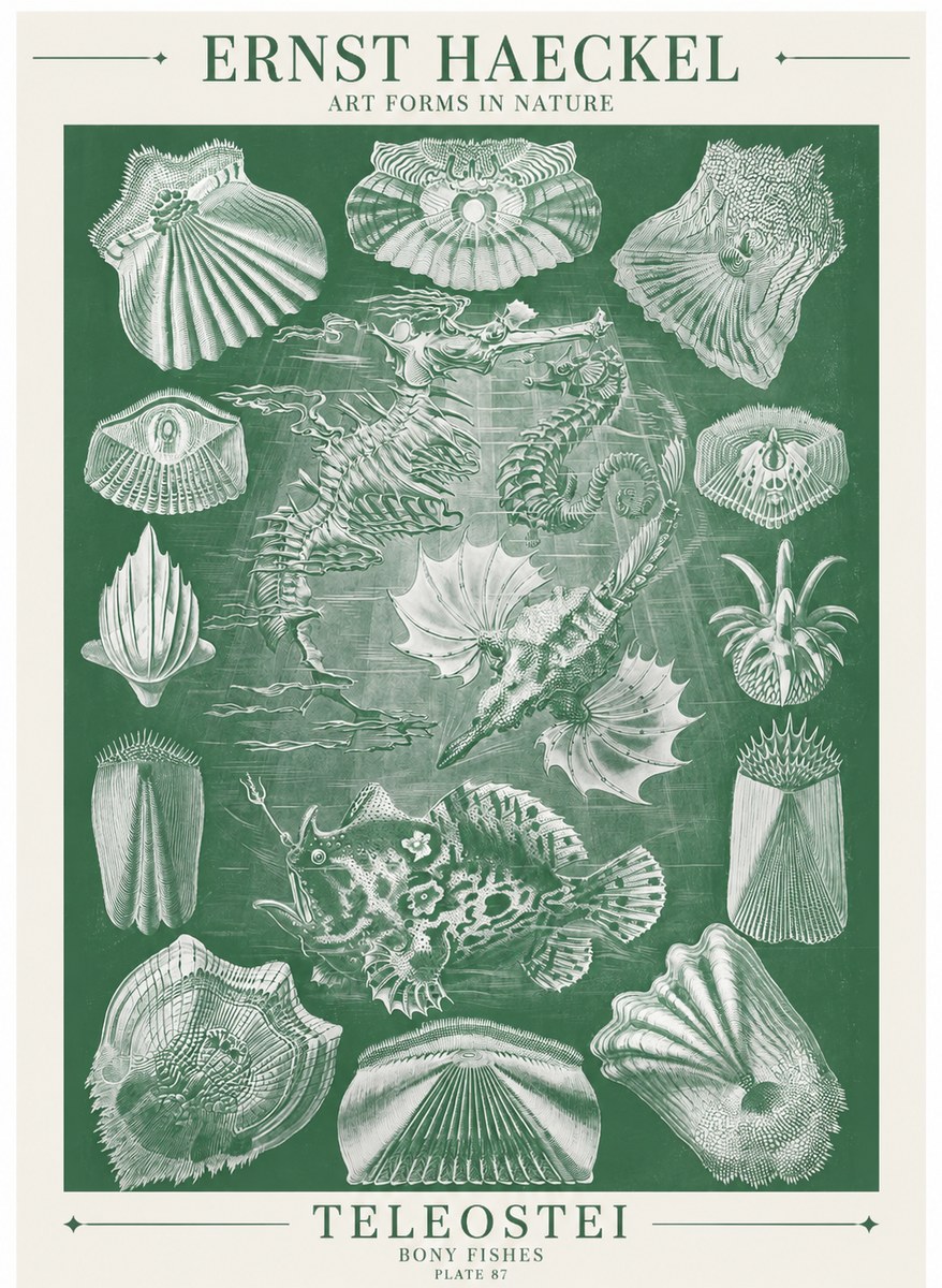 Ernst Haeckel Teleostei - Bony Fishes No6 - Plakat