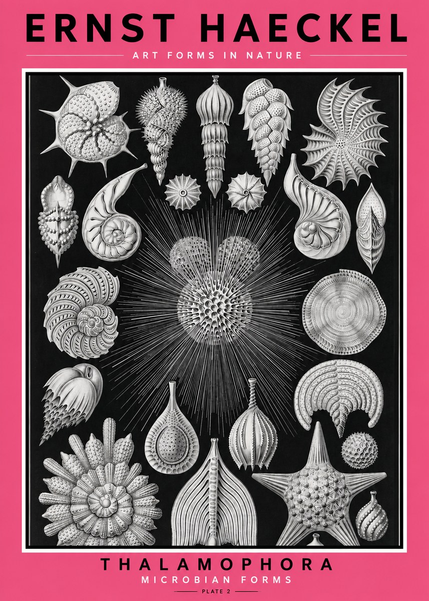 Ernst Haeckel Thalamophora - Microbian Forms - Plate 2 No2 - Plakat
