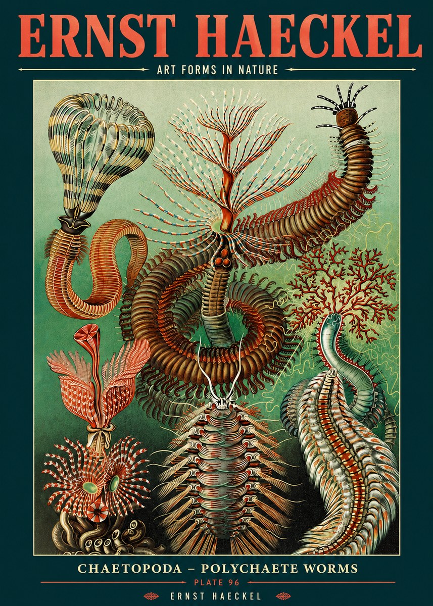 Ernst Haeckel Chaetopoda – Polychaete Worms No2 - Plakat