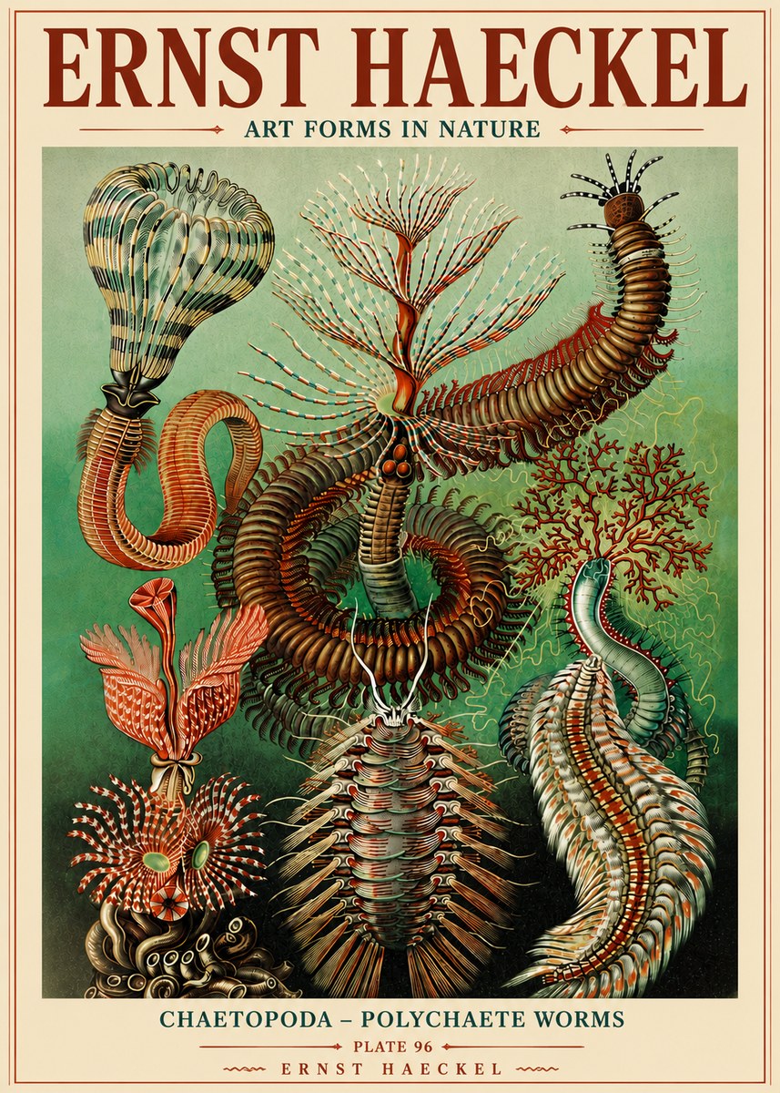 Ernst Haeckel Chaetopoda – Polychaete Worms No6 - Plakat