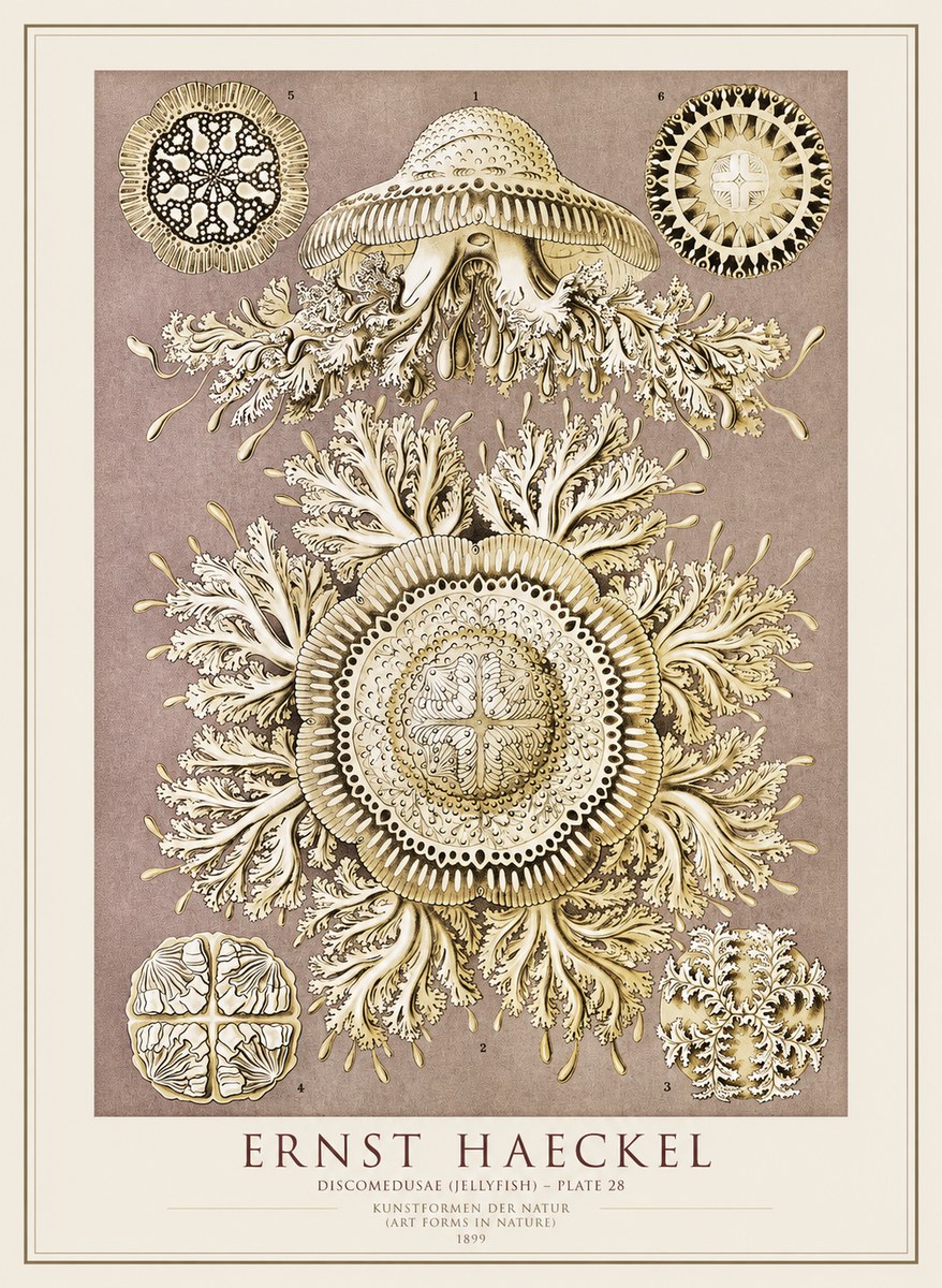 Ernst Haeckel Discomedusae No4 - Plakat