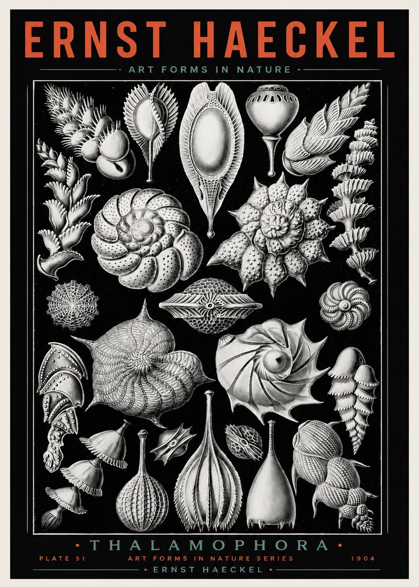 Ernst Haeckel Thalamophora No4 - Plakat