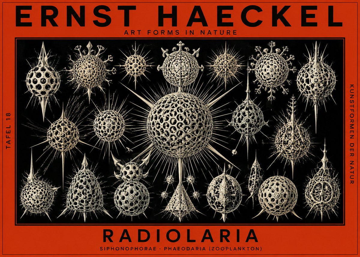 Ernst Haeckel Radiolaria No2 - Plakat