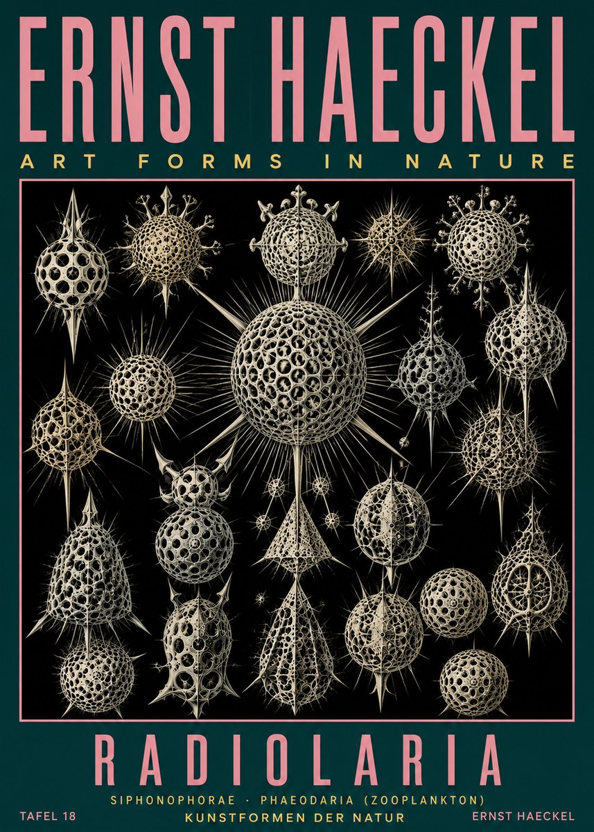 Ernst Haeckel Radiolaria No5 - Plakat