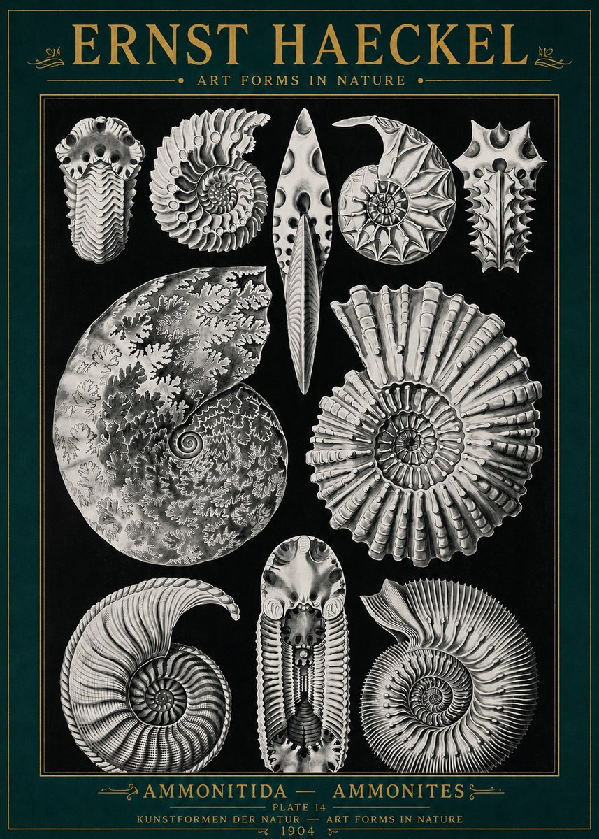 Ernst Haeckel Ammonitida - Ammonites No4 - Plakat