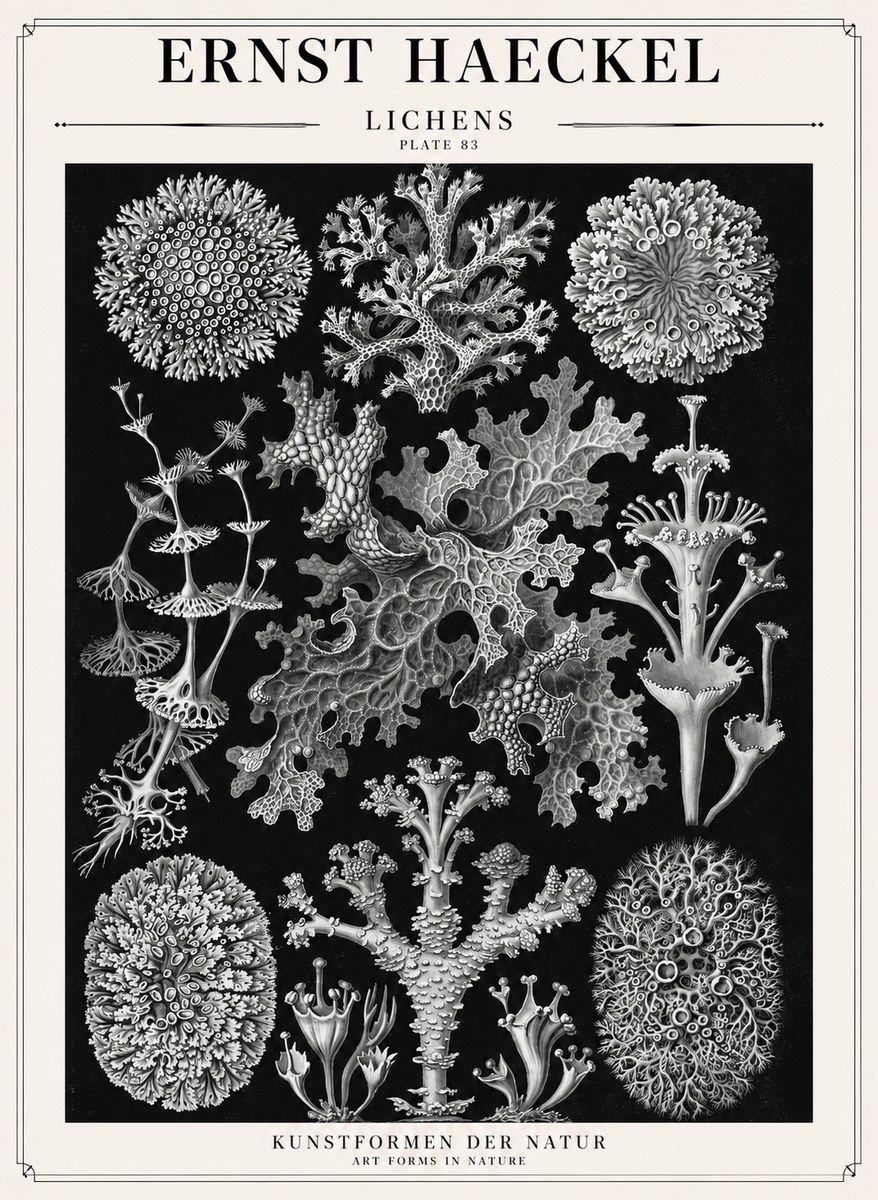 Ernst Haeckel Lichens - Plate 83 No1 - Plakat