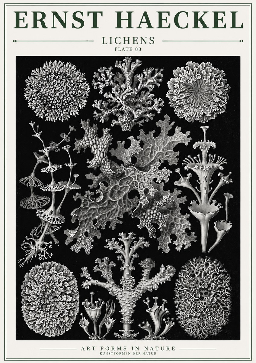 Ernst Haeckel Lichens - Plate 83 No3 - Plakat