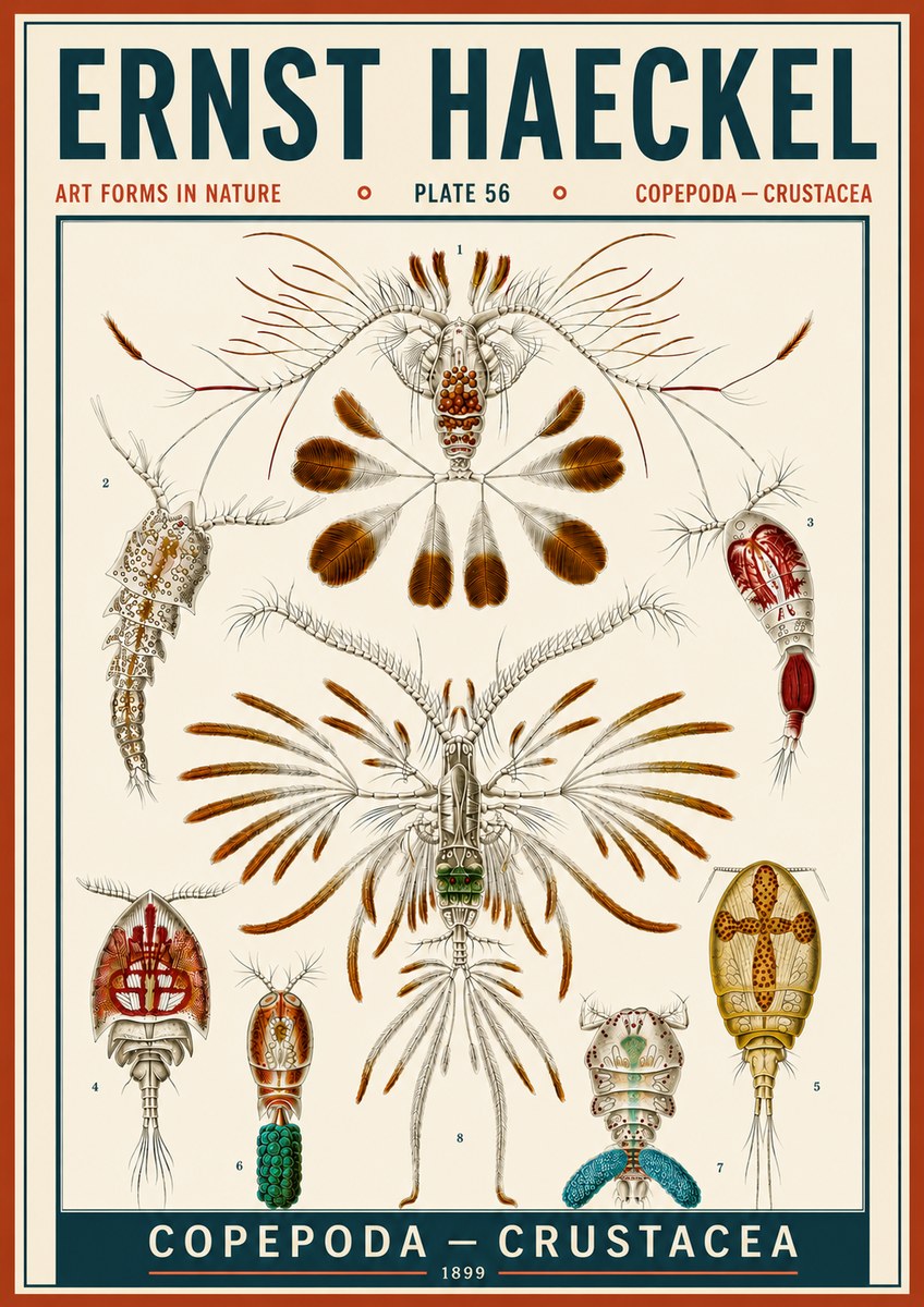 Ernst Haeckel Copepoda — Crustacea Plate 56 No6 - Plakat