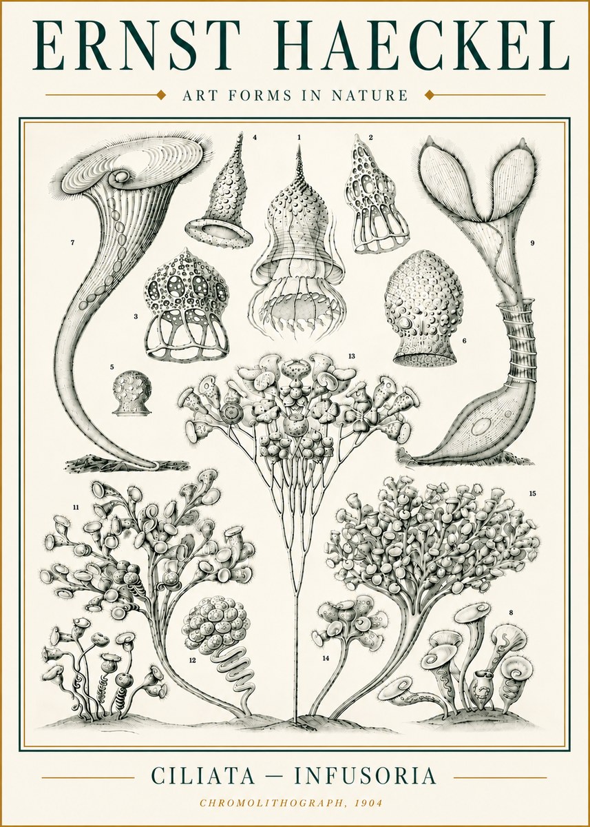 Ernst Haeckel Ciliata - Infusoria - Plate 3 No6 - Plakat
