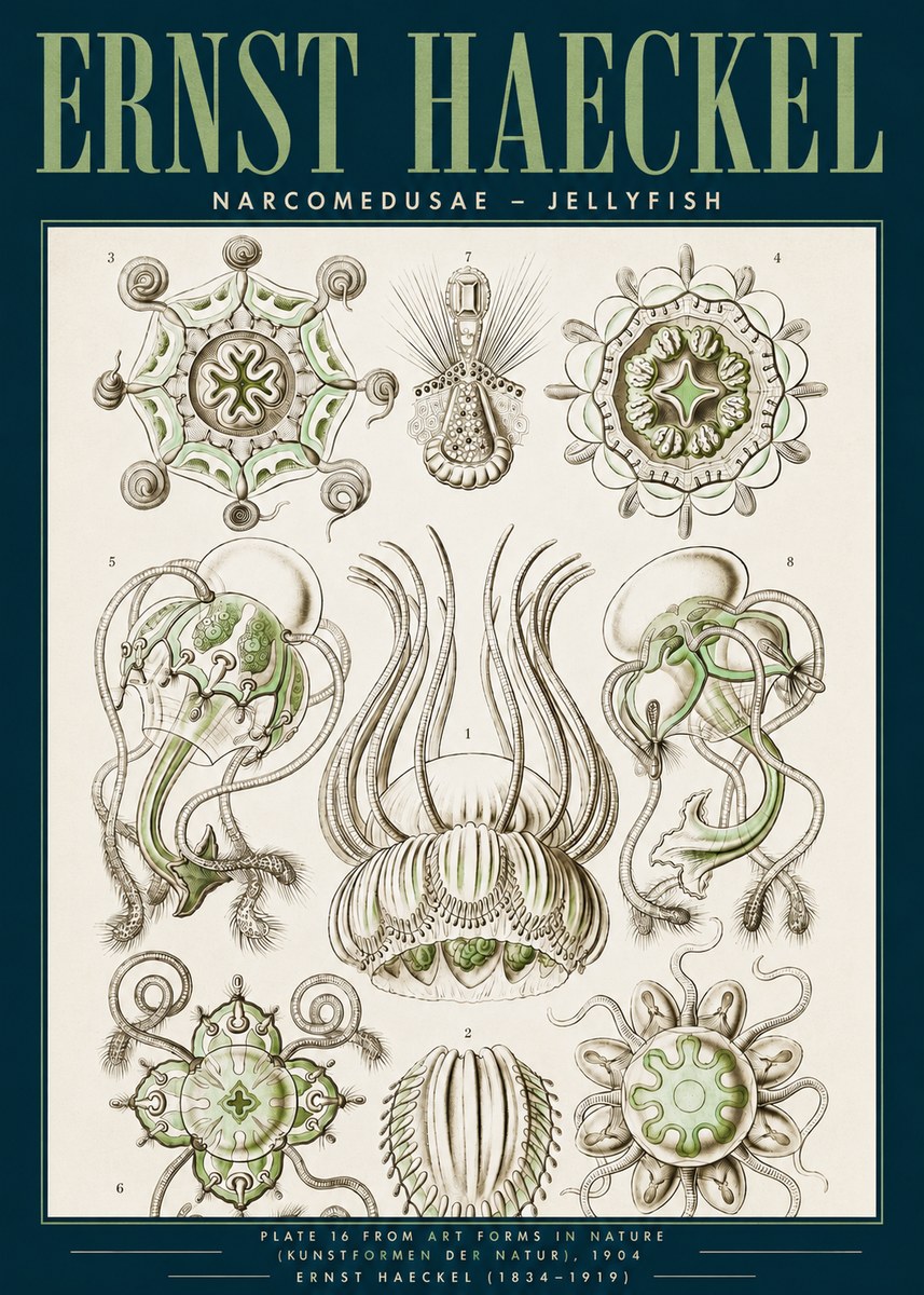 Ernst Haeckel Narcomedusae - Jellyfish No3 - Plakat