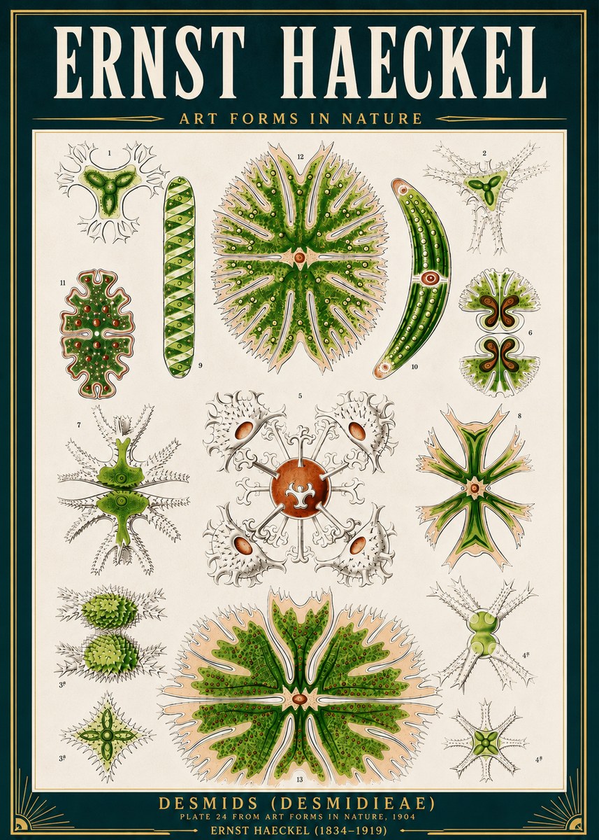 Ernst Haeckel Desmids (Desmidieae) No4 - Plakat