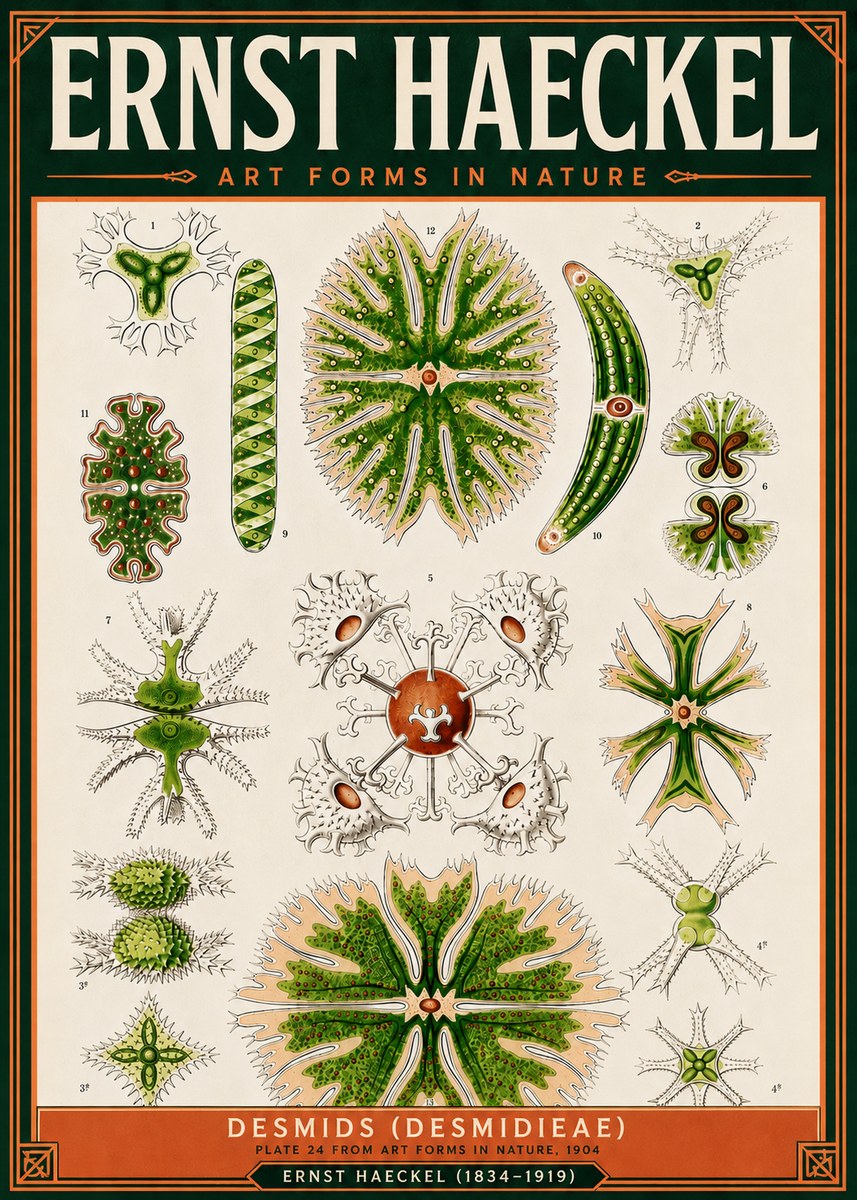 Ernst Haeckel Desmids (Desmidieae) No5 - Plakat